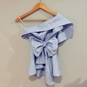 SHEIN Striped Bow Top